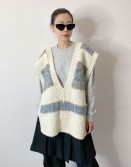 Oversized Pattern Knit Vest #241219